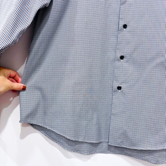 PRONTO UOMO | Blue & red micro-check shirt | Classic cotton shirt | Men's XL * - Picture 6 of 8